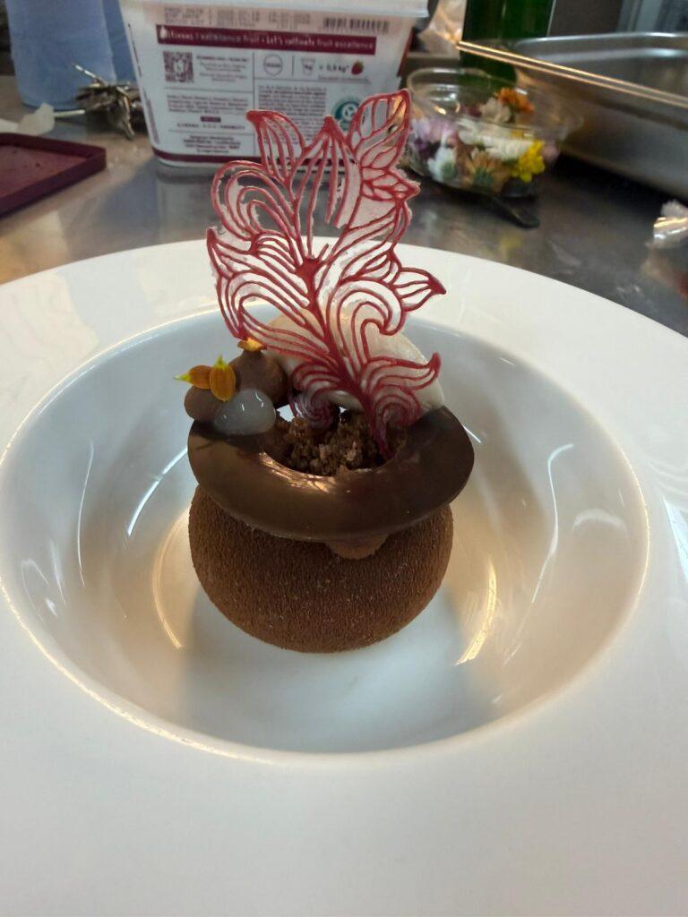 The KREATIVITY foodSPRAYER Pro is the airless food sprayer to apply the velvet effect with cocoa butter chocolate mix onto pastry and entremets.